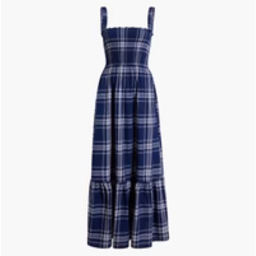 Hill House Anjuli Plaid Blue Maxi Dress